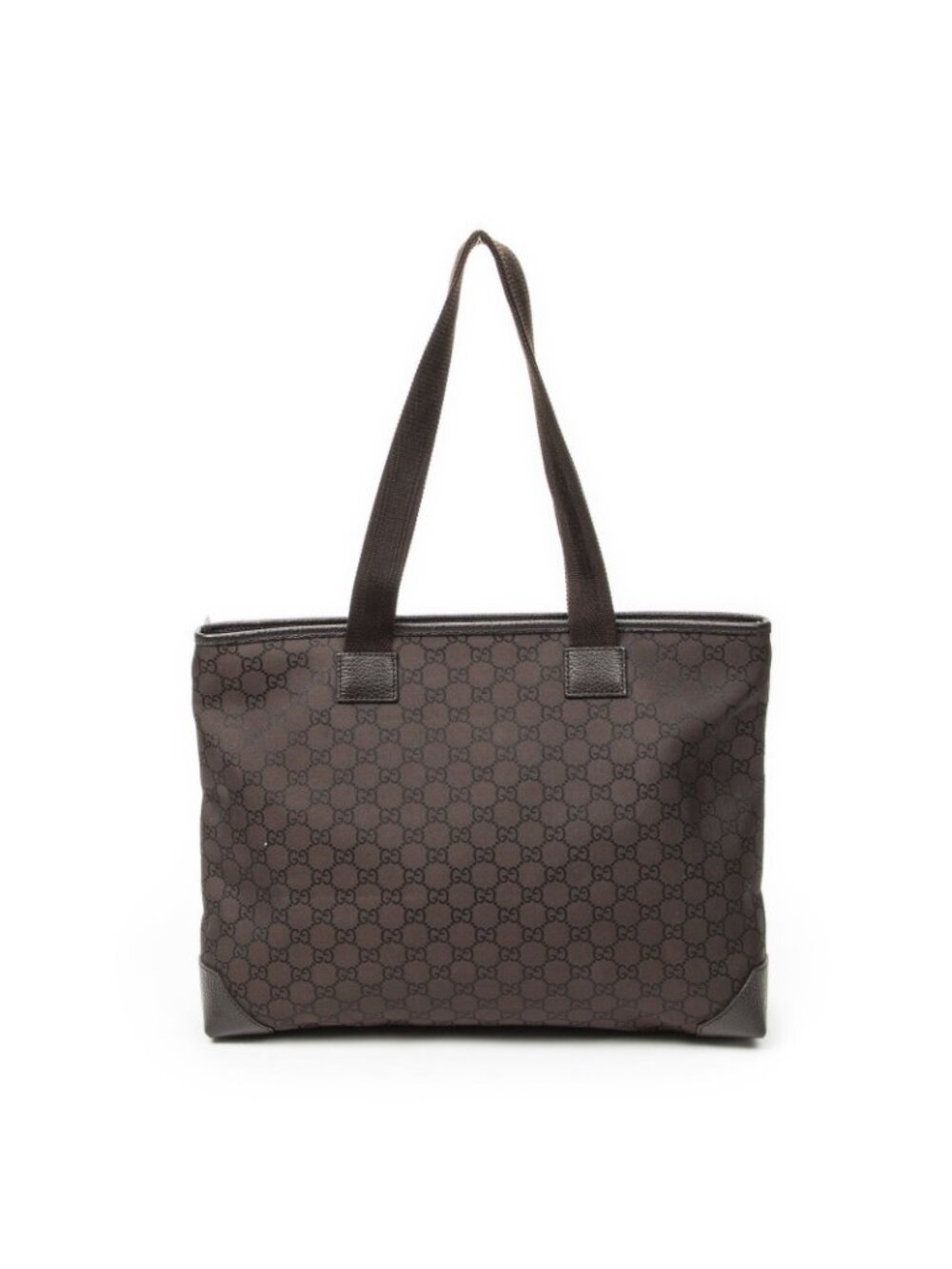 Gucci Front Pocket Tote Dark Brown GG Nylon Canvas - Picture 5 of 10